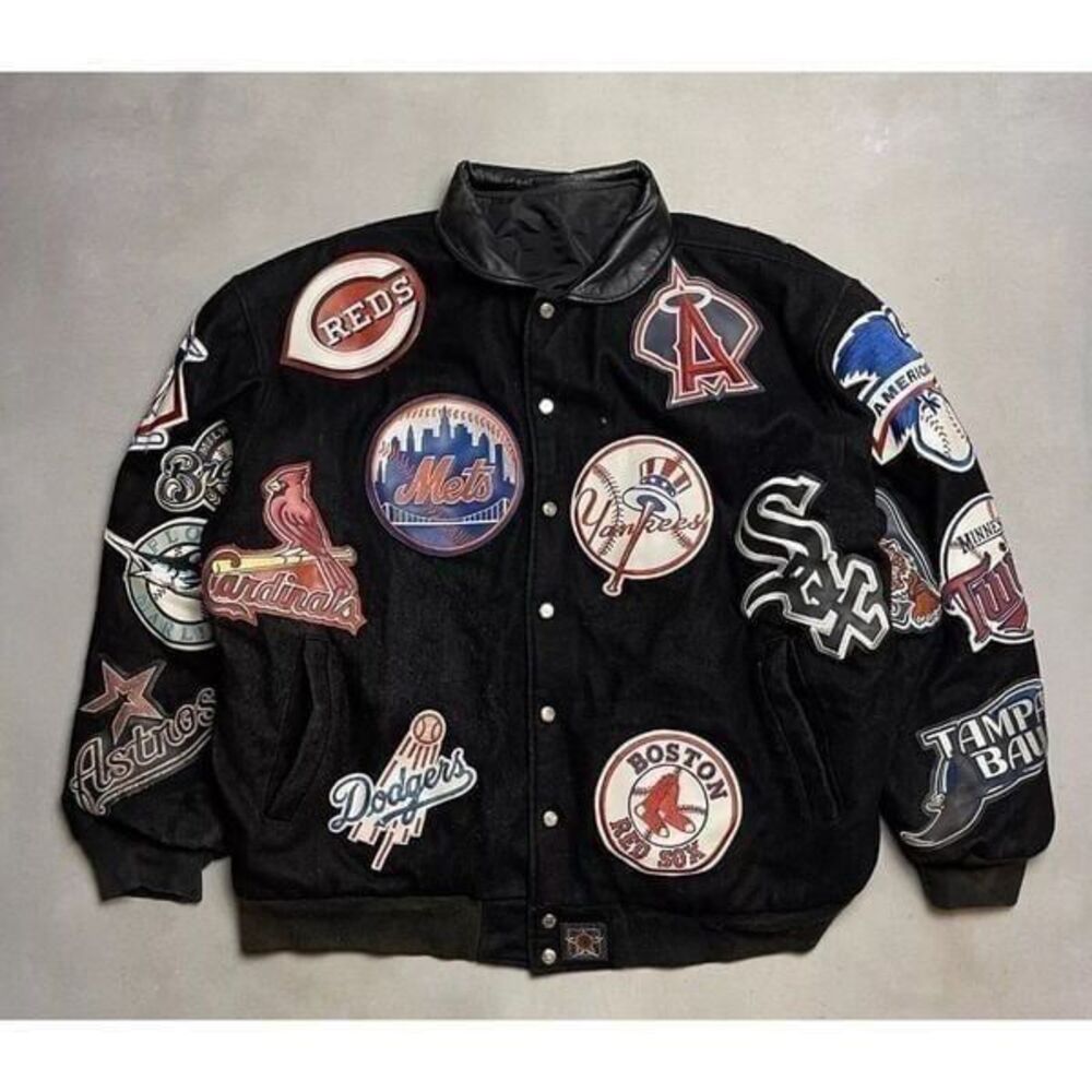 Vintage JH Design MLB Patch Varsity Jacket Jeff Hamilton